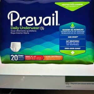 NEW UNISEX‎ PREVAIL disposable adult underwear medium both packs total count 40